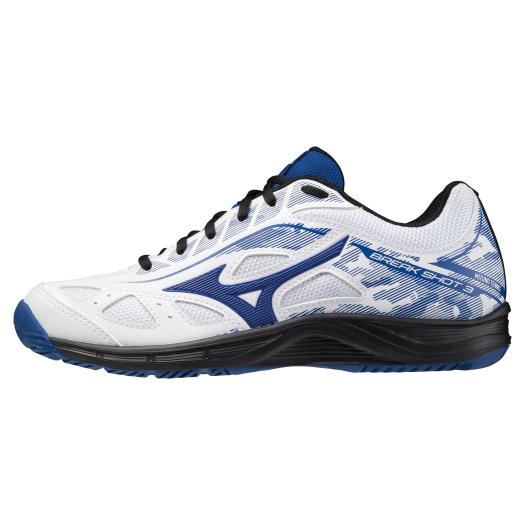 ミズノ (MIZUNO) ブレイクショット 3 AC メンズテニスシューズ ホワイト×ブラック×ブルー 61GA214027