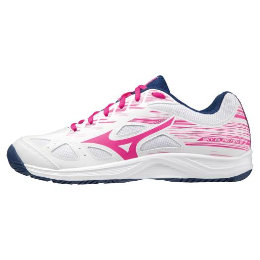 ミズノ (MIZUNO) スカイブラスター 2 バドミントンシューズ レディース ホワイト×ピンク×ネイビー 71GA204564