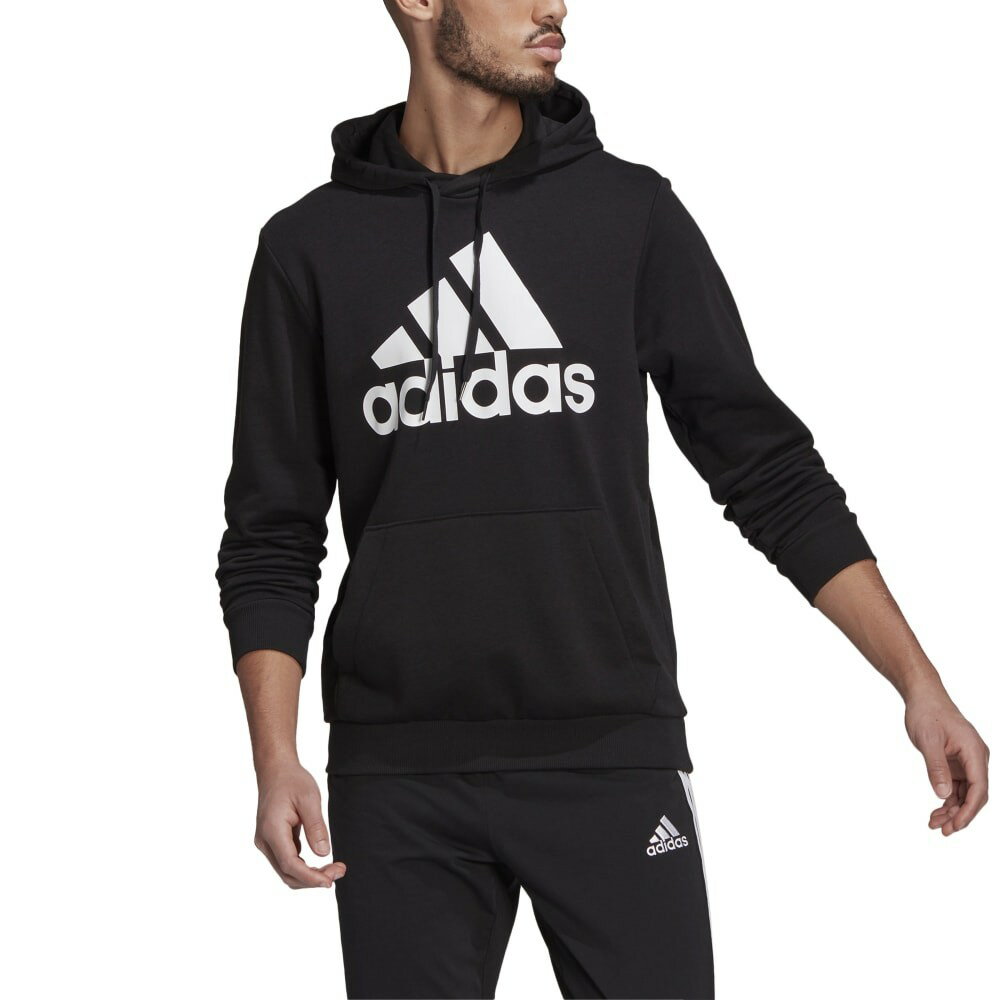 アディダス (adidas) エッセンシャルズ ビッグロゴ パーカー / M ESSENTIALS BIG LOGO HOODIE メンズスポーツウェア スウェットパーカー メンズ ブラック/ホワイト 29217 GK9540