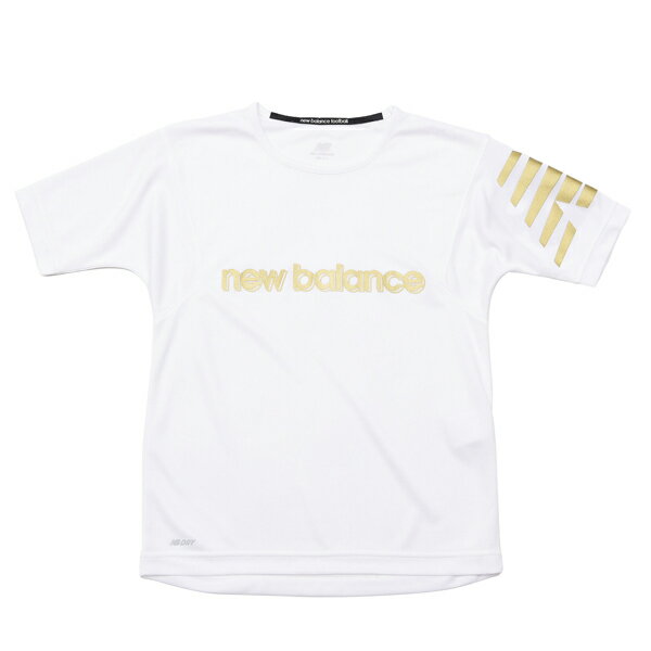 ニューバランス (New Balance) BIG NBロゴ　プラクティスシャツ サッカー ジュニア半袖プラクティスシャツ ジュニア ホワイト JJTF2323 WT