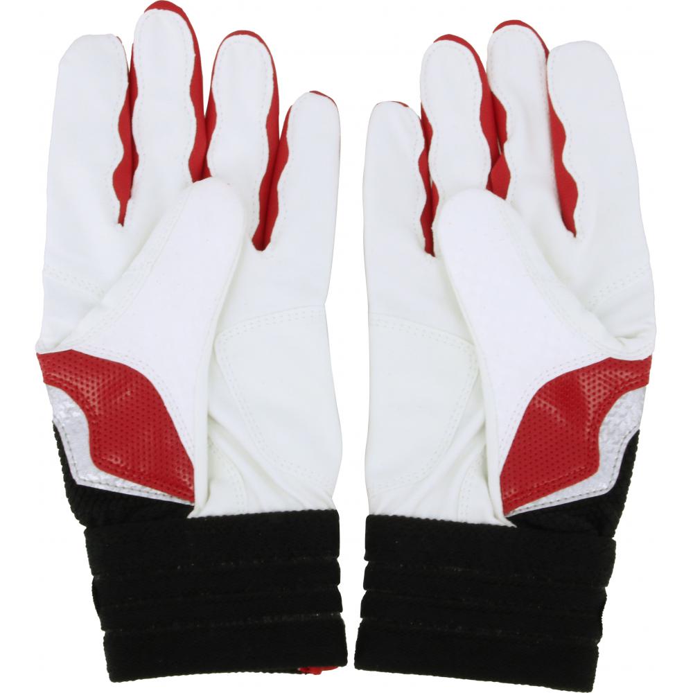 アディダス (adidas) BATTING　GLOVE　JUNIOR 野球 バッティンググローブ 手袋 両手用　ジュニア ボーイズ RED×WHT LBG901-6411