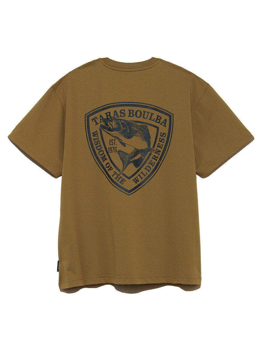 タラスブルバ (TARAS BOULBA) PE天竺プリントTシャツ（魚ワッペン） トレッキング アウトドア 半袖Tシャツ メンズ カーキ TBM-S22-014-035 KHK