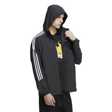 アディダス (adidas) 24/7 3ストライプス クロスジャケット / M 24/7 3ST CLOTH JACKET メンズスポーツウェア ウインドアップジャケット メンズ ブラック TW048 HC9962