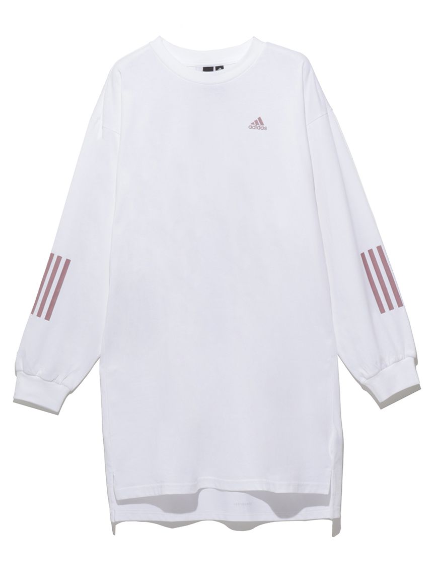 アディダス (adidas) ワーディング チュニック 長袖Tシャツ / W WORDING TUNIC LONG SLEEVE TEE レディーススポーツウェア 長袖Tシャツ レディース ホワイト CV338 HM2797