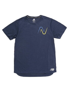 ニューバランス (New Balance) IMPACT ラン グラフィックスリーブTシャツ ランニング ウェア 半袖Tシャツ メンズ メンズ ナチュラルインディゴヘザー MT21277 NIH