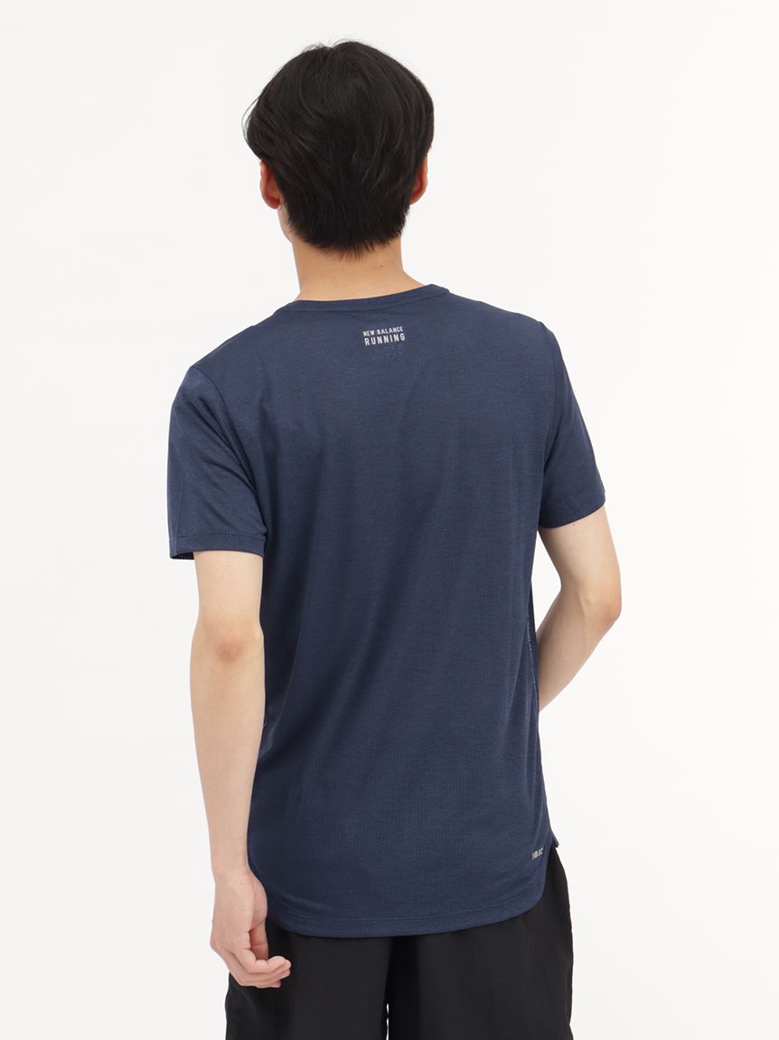ニューバランス (New Balance) IMPACT ラン グラフィックスリーブTシャツ ランニング ウェア 半袖Tシャツ メンズ メンズ ナチュラルインディゴヘザー MT21277 NIH