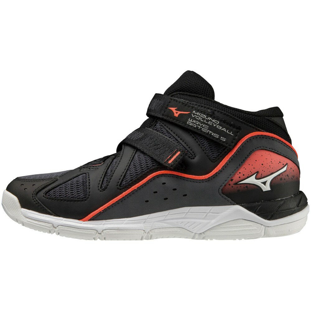 ミズノ (MIZUNO) WAVE ARTEMIS 5 WIDE バレーボール シューズ ミドルカット ハイカット レディース ブラック×ホワイト×ピンク V1GC225855