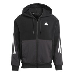 アディダス (adidas) M FI 3S スウェットFZフーディ メンズスポーツウェア スウェットジップアップ メンズ ブラック DTZ97 IB6130