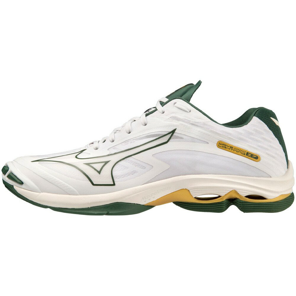 ミズノ (MIZUNO) WAVE LIGHTNING Z7 バレーボール シューズ ローカット ホワイト×グリーン×ゴールド V1GA220044