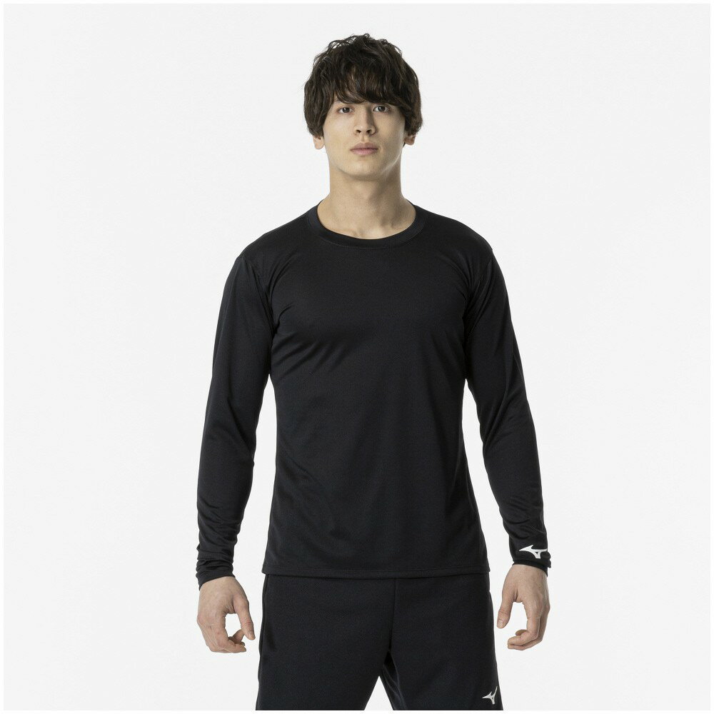 ミズノ (MIZUNO) BASICプラクティスシャツ バレーボール 長袖プラクティスシャツ ブラック V2MAA53009