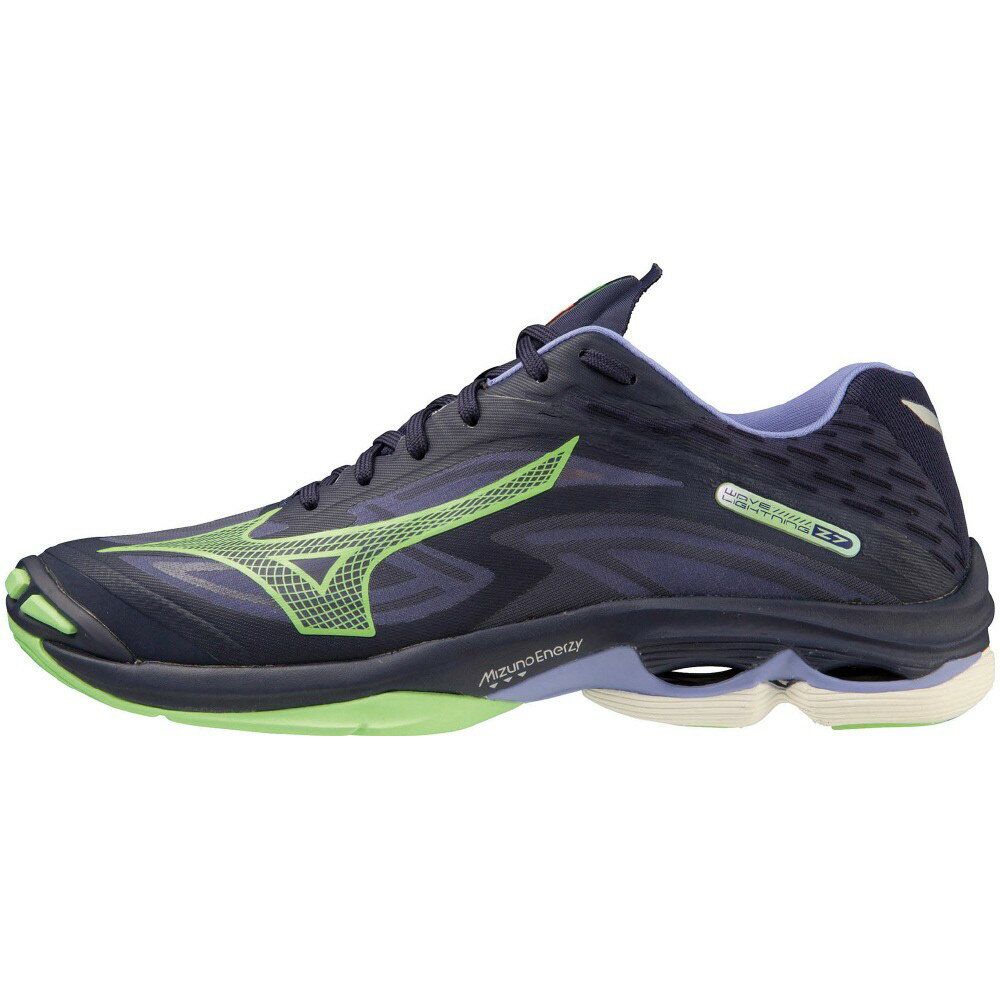 ミズノ (MIZUNO) WAVE LIGHTNING Z7 バレーボール シューズ ローカット メンズ パープル×グリーン V1GA220011