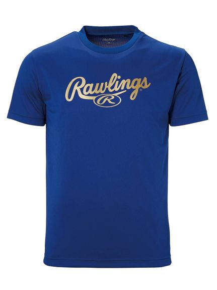 ローリングス Rawlings ジュニア スクリプトロゴTシャツ-ロイヤルブルー 野球ウェア Tシャツ