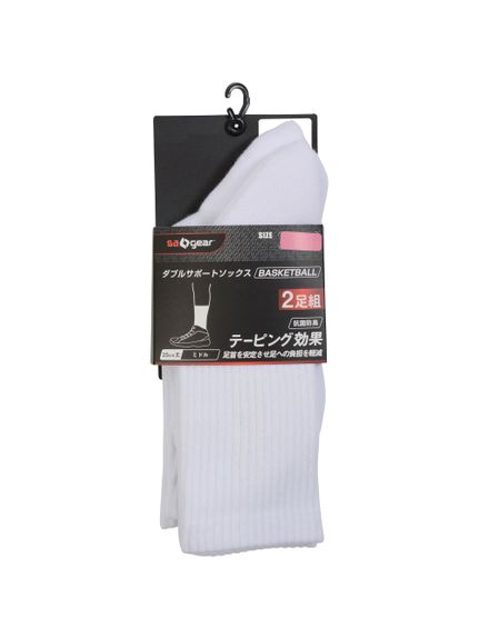 【機能・商品特長】SPORTSAUTHORITYオリジナル商品　2足組　23cm丈【商品のおすすめポイント】POINT1, テーピング効果で足首を安定させ、足への負担を軽減POINT2, 高いクッション設計で足への衝撃を軽減POINT3, 抗菌防臭素材で嫌なニオイ軽減SAGEAR バスケ　ミドルソックス2P 21-23CM カラー ホワイト サイズ . 素材 ポリエステル・綿・その他 原産国 中国 メーカー品番 61818894 コメント 【機能・商品特長】SPORTSAUTHORITYオリジナル商品　2足組　23cm丈【商品のおすすめポイント】POINT1 テーピング効果で足首を安定させ、足への負担を軽減POINT2 高いクッション設計で足への衝撃を軽減POINT3 抗菌防臭素材で嫌なニオイ軽減