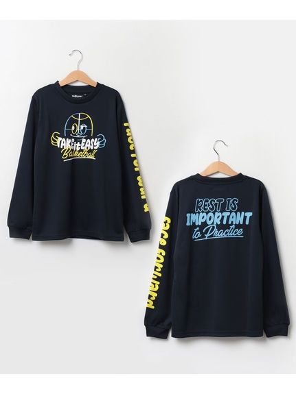 ジュニア23AWグラフィック長袖Tシャツ カラー ネイビー サイズ 130CM/140CM/150CM/160CM 素材 ポリエステル100% 原産国 中国 メーカー品番 71410336 コメント 本製品は「JASPO範囲表示」を採用しています【採寸情報】130CM　着丈　52cm　肩巾　32cm　身幅　38cm　裄丈　-cm　そで丈　47cm140CM　着丈　56cm　肩巾　34cm　身幅　40.5cm　裄丈　-cm　そで丈　50cm150CM　着丈　60cm　肩巾　36cm　身幅　43cm　裄丈　-cm　そで丈　53cm160CM　着丈　64cm　肩巾　38cm　身幅　45.5cm　裄丈　-cm　そで丈　56cm【商品のおすすめポイント】POINT1 DRY(吸汗速乾):汗を素早く吸収して発散させます