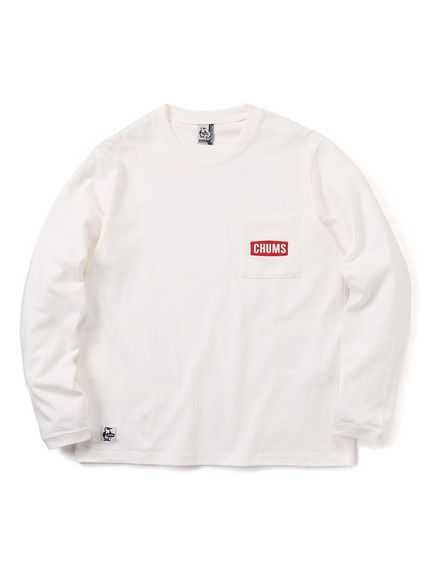 `X CHUMS CHUMS LOGO POCKET BRUSHED L/S T-SHIRT (`XSPKTubVhL/) gbvX TVciTj