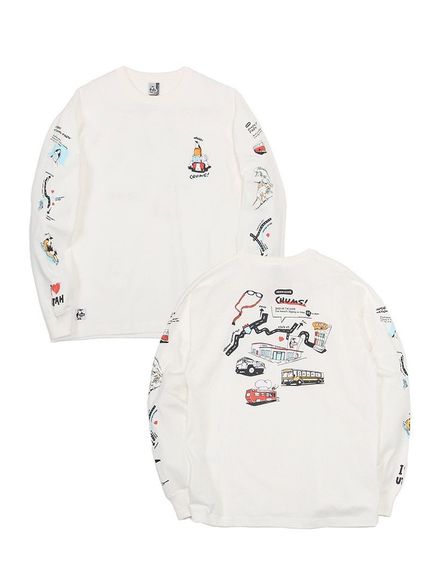 CHUMS(`X)Oversized Utah Tours L/S T-Shirt