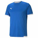 プーマ TEAM LIGA ゲームシャツ 705150 エレクトリックブルーレモネード/プーマホワイト サッカー プラクティス Tシャツ