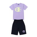 チャンピオン キッズ Tシャツ アンド ショーツ上下セット 24SS CK-ZSW02 ラベンダー CHAMPION Champion ジュニアサイズ(4)