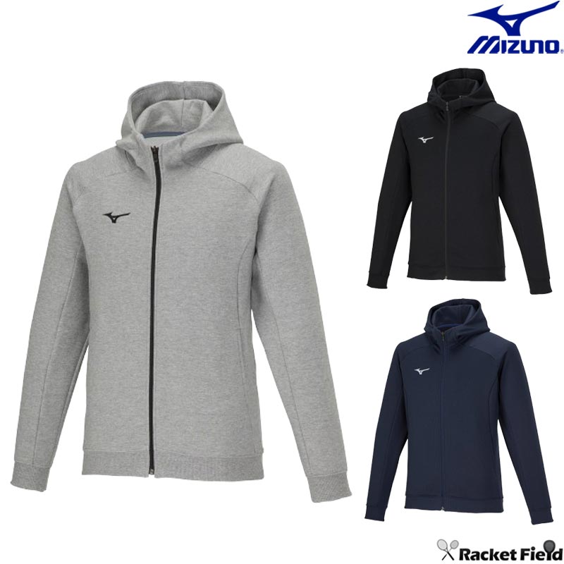ソフトテニス バドミントン ウェア ミズノ MIZUNO スウェットフルジップフーディ 32MCA177 ラケットスポーツ ユニセックス 男女兼用 吸汗速乾 動きやすい スウェットフルジップフーディ
