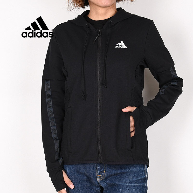 アディダス アディダス adidas スポーツウェア レディース カジュアル ウエア トレーニング トップス 運動 W D2M MOTION FZ フーディー GS1351 ブラック