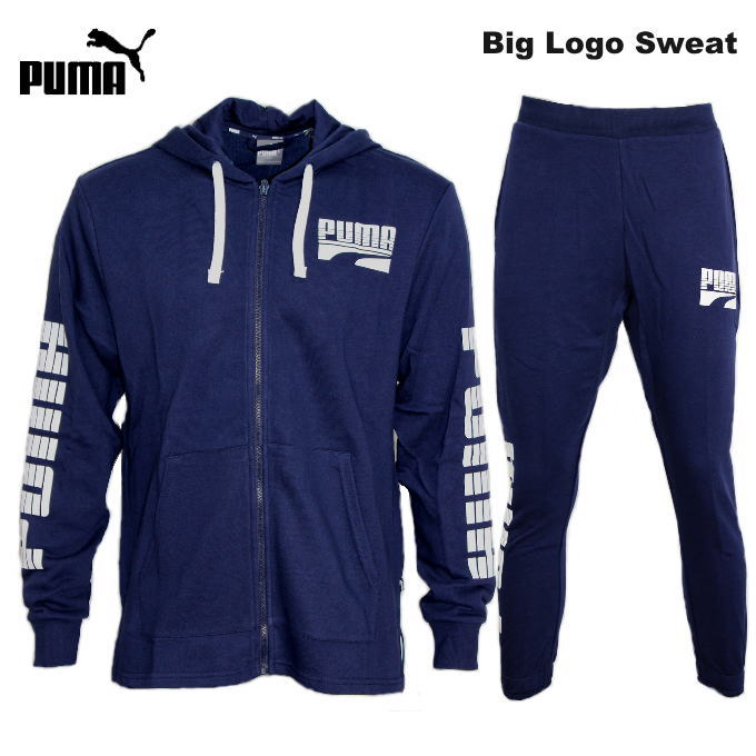 プーマ スウェット 上下 メンズ トレーニングウェア パーカー 580914 580931 3カラー 上下セット PUMA セットアップ ズボン パンツ スポーツ 運動 ジム ウェア スポーツウェア ウエア おすすめ 人気 男女兼用 スエット 部屋着 ルームウェア ビッグロゴ