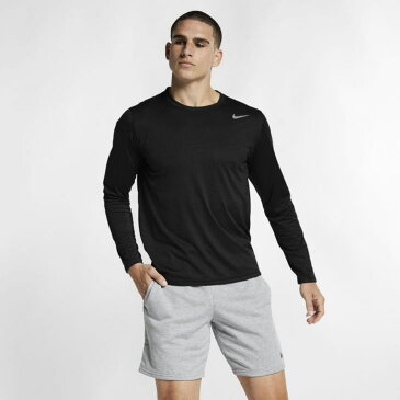 ナイキ Tシャツ メンズ トレーニングウェア 長袖 718838 010 ブラック 吸汗速乾 無地 シャツ NIKE スポーツ トレーニング 運動 ジム スポーツウェア ランニング ウエア 男性 大きいサイズ おしゃれ 人気 おすすめ 男女兼用 部屋着 ゆうパケット対応