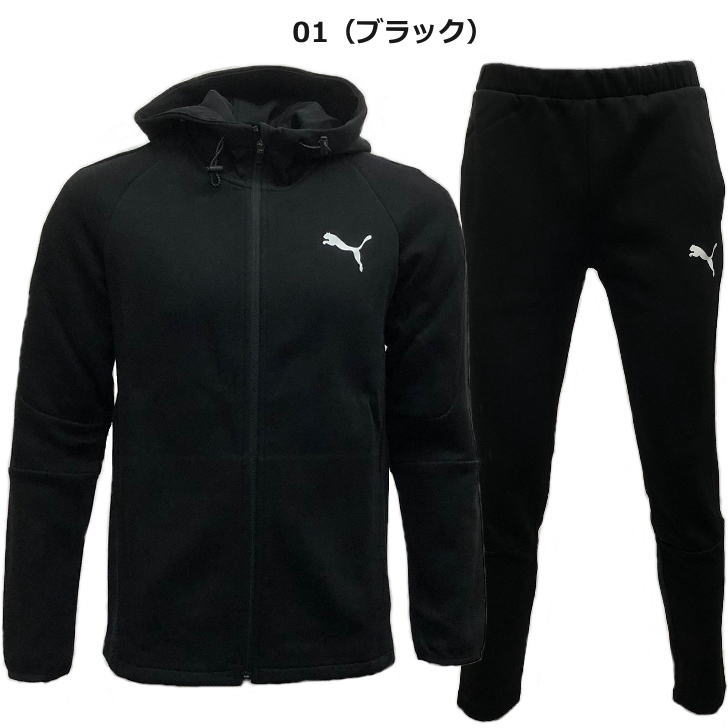 プーマ スウェット 上下 メンズ パーカー トレーニングウェア エボストライプ 588889 588892 3カラー PUMA サッカー 上下セット スエット セットアップ ズボン パンツ スポーツ 運動 ジム ランニング スポーツウェア サッカーウェア ウエア 男女兼用