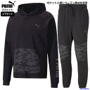 プーマ スウェット 上下 メンズ トレーニングウェア プルオーバー パーカー 523755 523761 ストレッチ 上下セット PUMA セットアップ ズボン パンツ ウェア スポーツ ランニング ウエア スエット ルームウェア