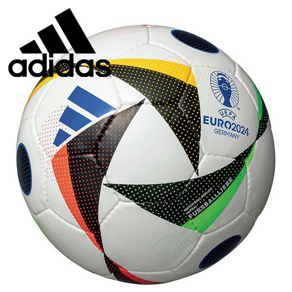 【adidas-アディダス】　フットサル用品/フットサルボール/FUTSAL　BALL/JFA公認球/試合球/公式球/検定球/練習球/中学生用/高校生用/大学生用/一般用/大人用/4号球 ●EURO2024　ユーロ2024　フースバルリーベ　フットサル　四号球 UEFA　EURO2024の公式試合球として使用されるアディダスのNEWサッカーボール『フースバルリーベズシリーズ』レプリカモデル。 フースバルリーベはドイツ語で「フットボールへの愛」を意味します。デザインはフットボールの喜びと大会トーナメントのエネルギーよりインスピレーションを得ています。 【カラー】　ホワイト ●4号球(一般用) ●JFA検定球/日本サッカー協会認定球 ●フットサルサイズ(ローバウンド) ●縫い、人工皮革