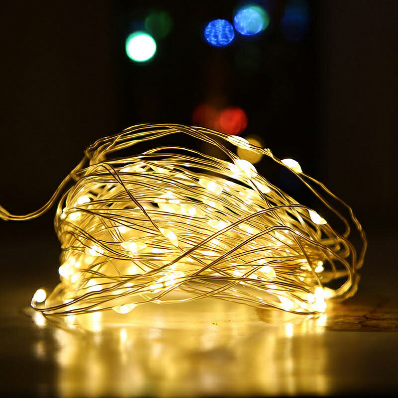 送料無料 イルミネーションライト LED クリスマス ツリー 飾り (2M2LED-WARMWHITE*3)