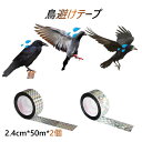 鳥よけ ホログラム テープ 50m 2個 シルバー 高輝度 太陽光 両面 反射 リボン 鳩 スズメ カラス とりよけ グッズ アイテム 防鳥対策 ベランダ 庭 畑 田んぼ 農園