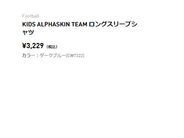 【返品・交換不可】アディダス：【ジュニア】ALPHASKIN TEAM ロングスリーブシャツ【adidas サッカー インナー アンダーシャツ アウトレット セール】【あす楽_土曜営業】【あす楽_日曜営業】