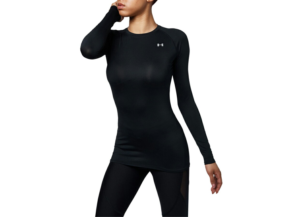 アンダーアーマー UNDER ARMOUR HG Compression LS Crew ヒートギア コンプレッション ロングスリーブ クルー レディース ブラック 黒 スポーツ フィットネス インナー 長袖 1358604-001