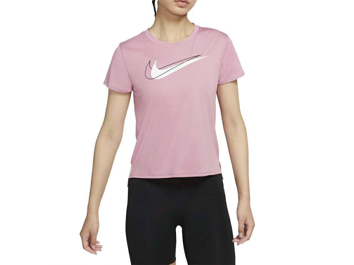 ナイキ NIKE Dri-FIT スウッシュ ラン S/S トップ レディース 春 夏 ピンク 桃色 スポーツ フィットネス 半袖 Tシャツ DD4899-630