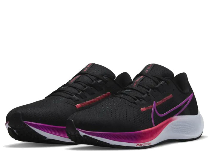 ナイキ NIKE AIR ZOOM PEGASUS 38 エア ズーム ペガサス 38 レディース ブラック 黒 スポーツ ランニングシューズ ランシュー 厚底 CW7358-011