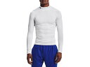 アンダーアーマー UNDER ARMOUR ヒートギアアーマー ロングスリーブ シャツ モック メンズ ホワイト 白 スポーツ トレーニング インナー 長袖 1369606-100