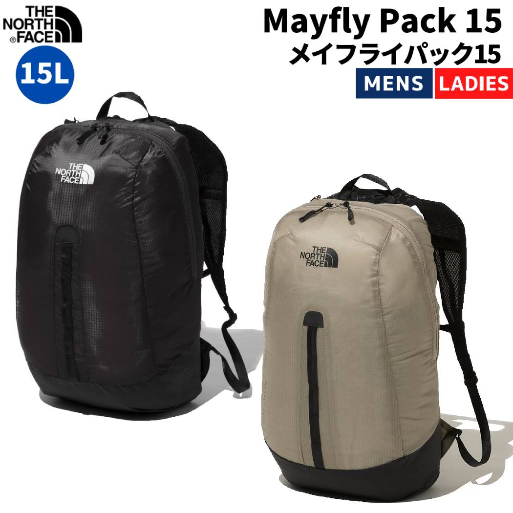 ノースフェイス THE NORTH FACE Mayfly Pack 15 メイフライ パック 15L メンズ レディース ユニセックス ブラック ベージュ カジュアル バッグ リュック バックパック デイパック NM62204-K FX