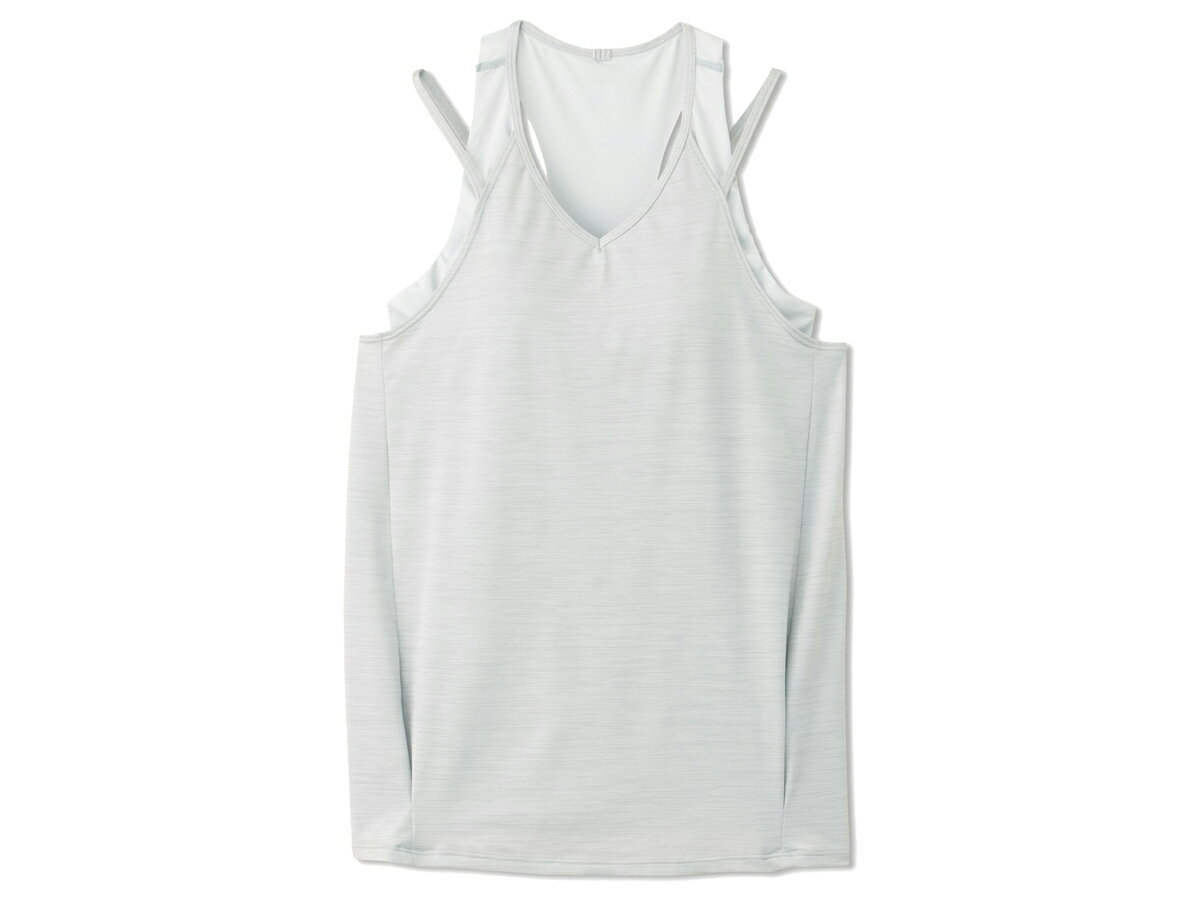 ダンスキン DANSKIN HEATHER MESH LAYERED TANK ヘザーメッシュレイヤードタンク レディース グレー 灰色 スポーツ フィットネス タンクトップ DC522130-MH