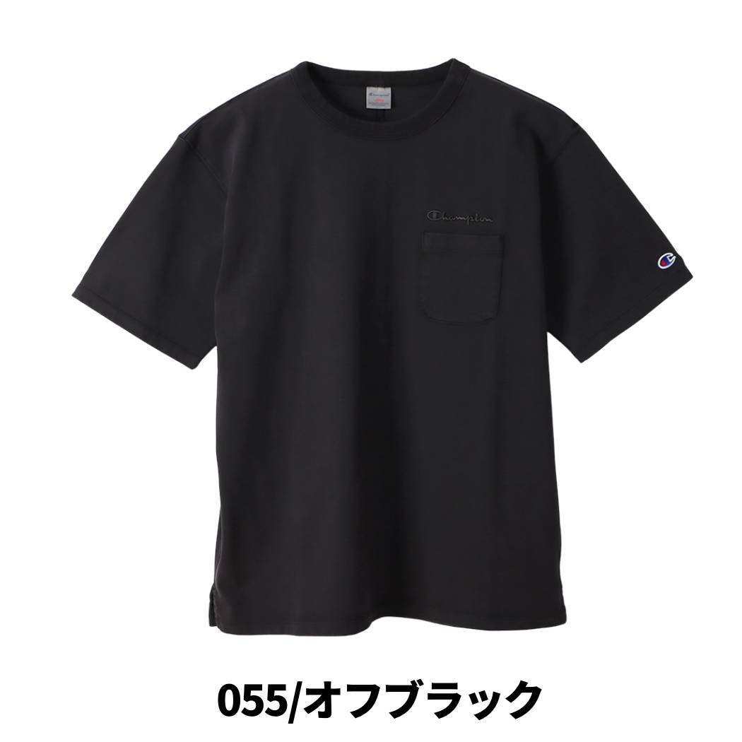 チャンピオン Champion T-SHIRT ショートスリーブポケットTシャツ メンズ 春 夏 コットン100％ ブラック カーキ ベージュ カジュアル シャツ 半袖 Tシャツ C3V304-055 672 761