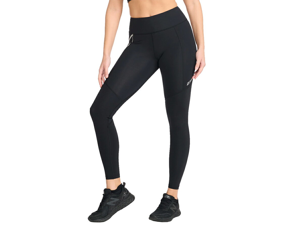 2XU ツータイムズユー Aero Vent Mid-Rise Compression Tights エアロベント ミッドライズ コンプレッションタイツ レディース オールシーズン 着圧 ブラック 黒 スポーツ フィットネス ロング タイツ WA6519B-BLK×SRF