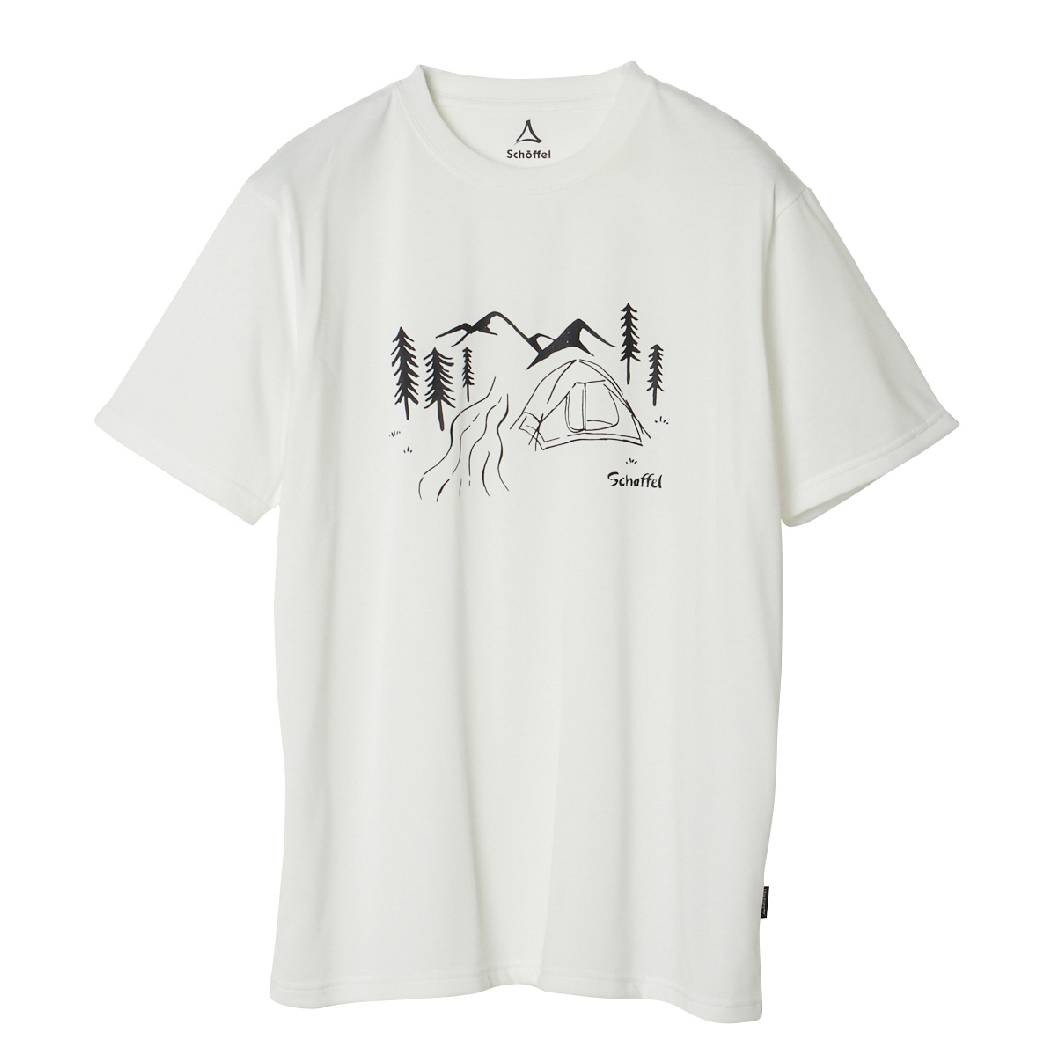 ショッフェル Schoffel MVS TEE RINDO MVS Tシャツ リンドウ メンズ レディース ユニセックス 春 夏 ポリエステル ホワイト 白 登山 アウトドア トレイル ウェア UV 速乾 防臭 8046219-10