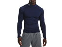 アンダーアーマー UNDER ARMOUR ヒートギアアーマー ロングスリーブ シャツ モック メンズ ネイビー 紺 スポーツ トレーニング インナー 長袖 1369606-410