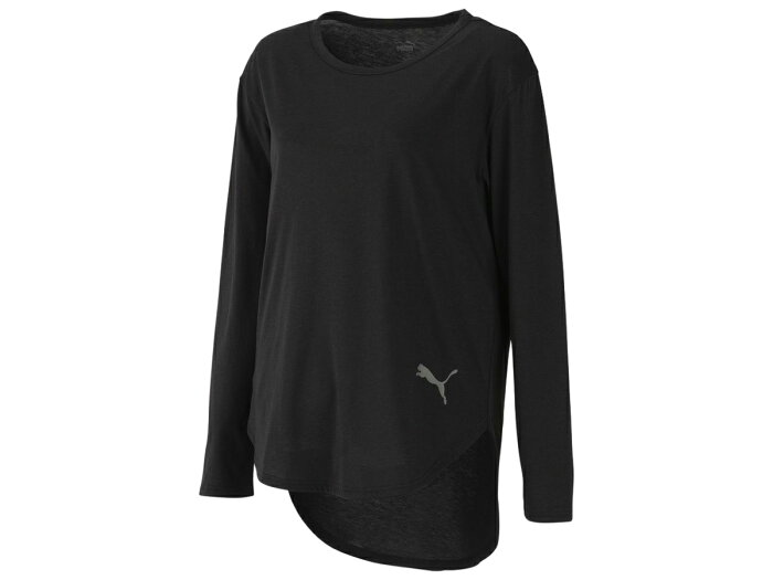 プーマ PUMA STUDIO トレンド LS Tシャツ レディース 秋 冬 ブラック 黒 スポーツ フィットネス 長袖 Tシャツ 522624-01