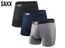 ボクサーパンツ 3枚組 セット VIBE SUPER SOFT BOXER BRIEF 3PACKS バイブ スーパーソフト メンズ ボクサーブリーフ 下着 股擦れ 対策 股ずれ 勝負下着 吸湿発散 吸汗速乾 防臭 股間 蒸れない プレゼント 贈り物 ギフト SXPP3V サックスアンダーウェアー SAXX UNDERWEAR