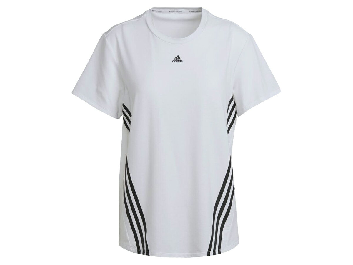 アディダス adidas TRAINICONS スリーストライプス 半袖Tシャツ レディース 春 夏 ホワイト 白 スポーツ フィットネス 半袖 Tシャツ CA028-HI1275