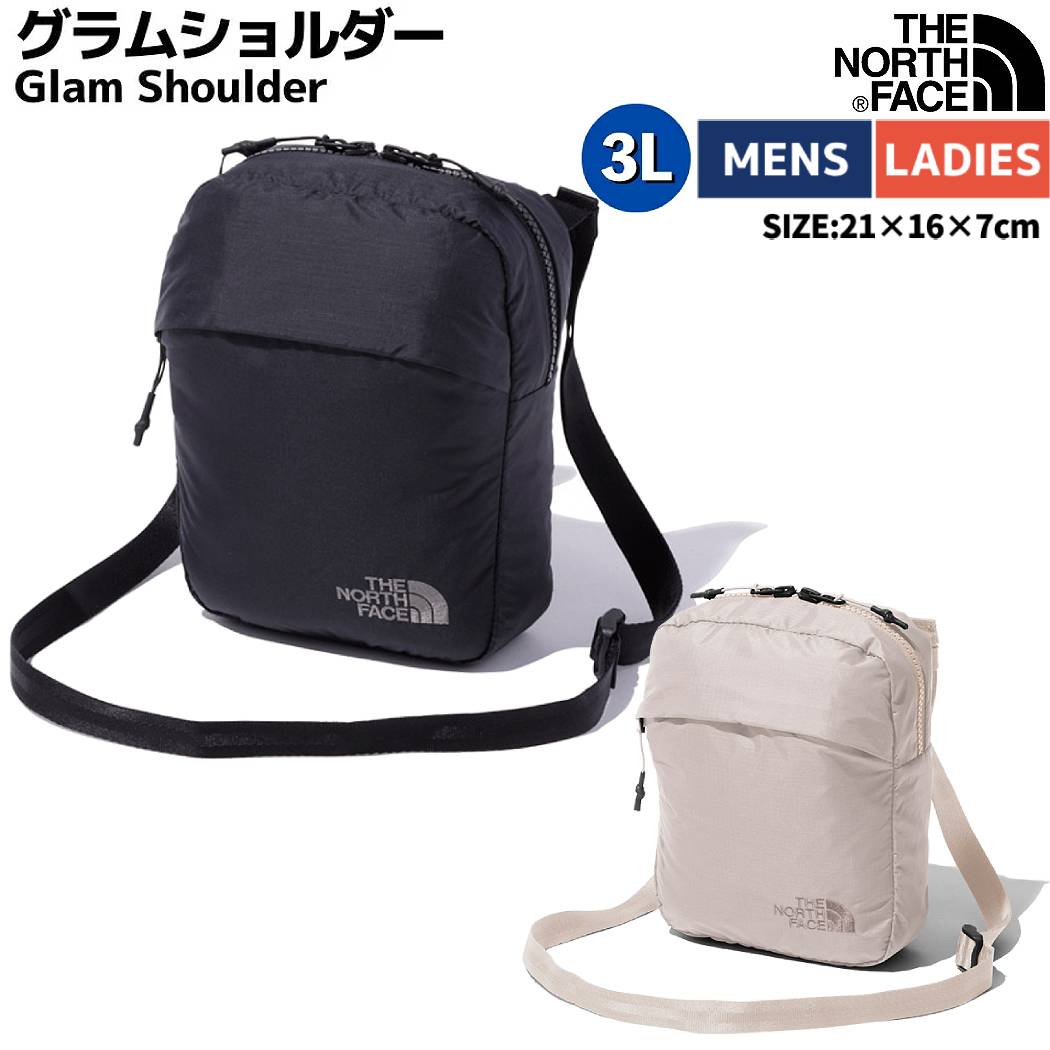 ノースフェイス THE NORTH FACE Glam Shoulder グラムショルダー 3L メンズ レディース 70Dナイロン アイボリー ブラック カジュアル バッグ 旅行 パッカブル NM82344 FI Kのサムネイル