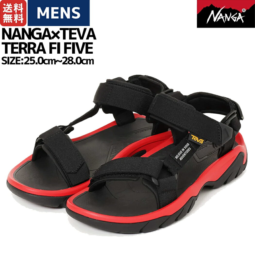 ナンガ NANGA NANGA×TEVA TERRA FI FIVE ナンガ×テバ テラ ファイ ファイブ メンズ サンダル ストラップサンダル 夏 ブラック レッド アウトドア カジュアル 川 海 レジャー N1cT6D