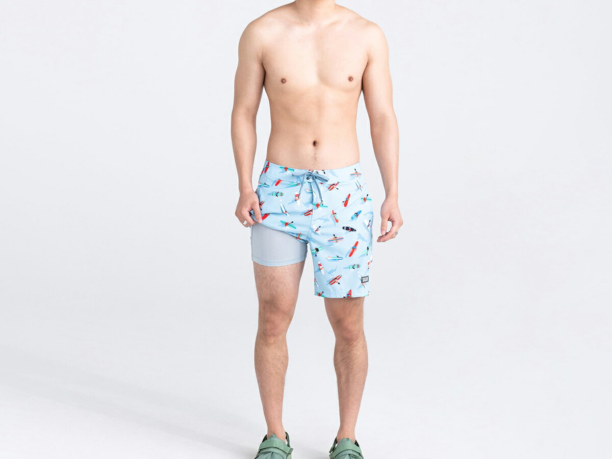 BETAWAVE 2N1 BOARD SHORT 7inch ベータウェイブ 7インチ メンズ スイムショーツ 水着 トランクス サーフィン 水陸両用 スポーツ 海水浴 海パン 水泳 サックスアンダーウェアー SAXX UNDERWEAR SXSW01L-PAB