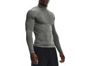 アンダーアーマー UNDER ARMOUR ヒートギアアーマー ロングスリーブ シャツ モック メンズ グレー 灰色 スポーツ トレーニング インナー 長袖 1369606-090