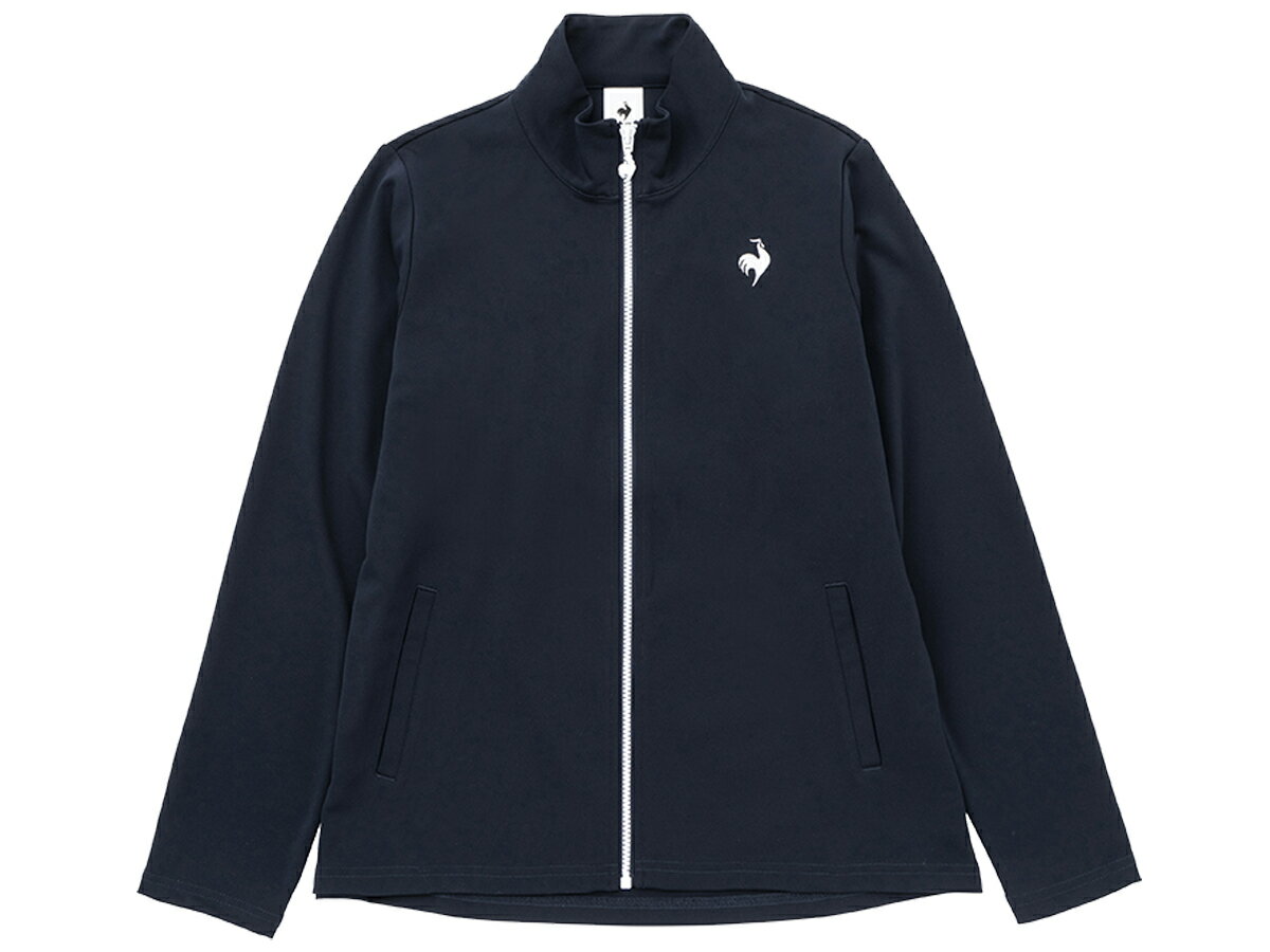 ルコック le coq sportif 防風ニットジャージ スタンドジャケット レディース 秋 冬 ネイビー 紺 スポーツ フィットネス フルジップ ジャケット QMWWJF10-NV